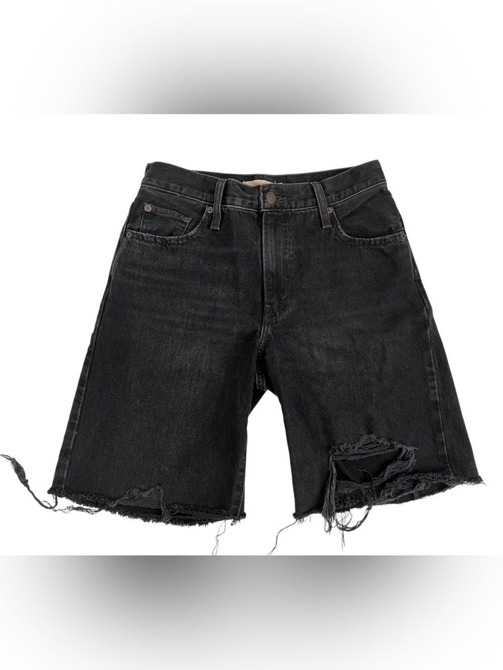 Levi's baggie dad Black Distressed Denim jorts Shorts